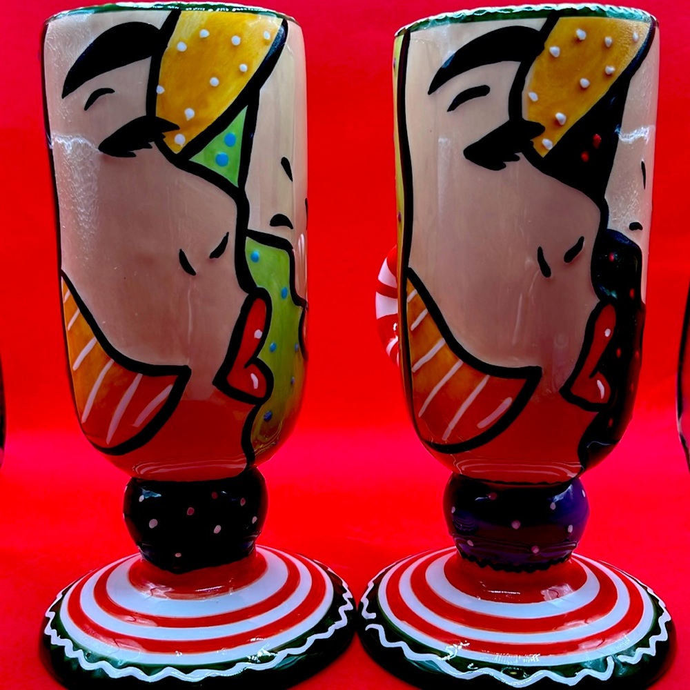 Merry Christmas Darling with Love Joanne Delomba hand Painted Mugs (2)